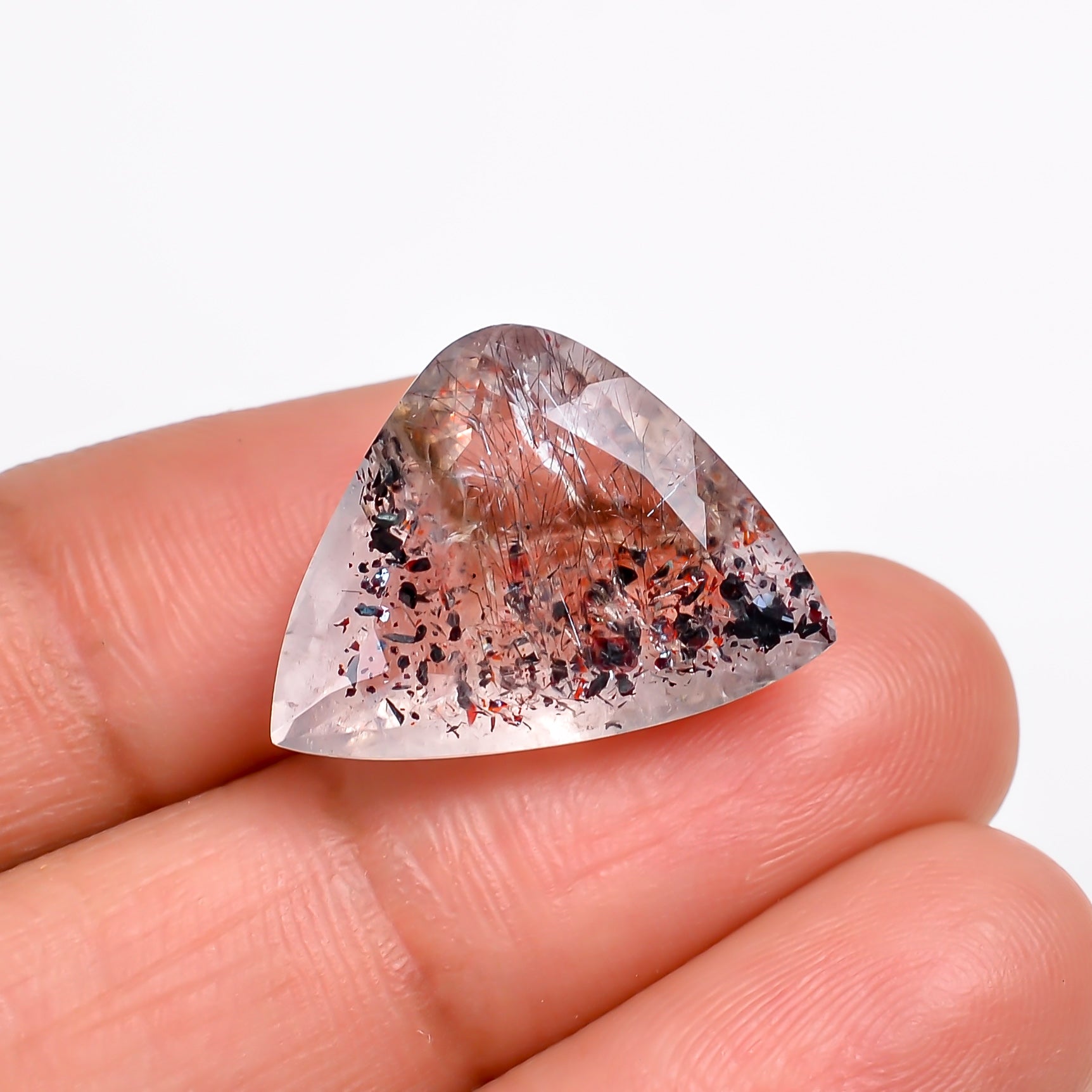 elestial hematite quartz fancy shape cut stone loose gemstone